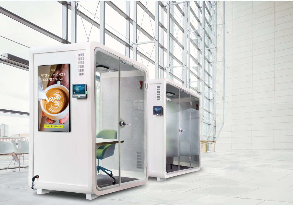 OD体育子公司达擎之智慧行动办公舱，采用PDLC智能调光玻璃设计，透过通电与断电的电流切换，呈现透明与雾面效果，具节能降耗特性并兼顾隐私，确保信息安全