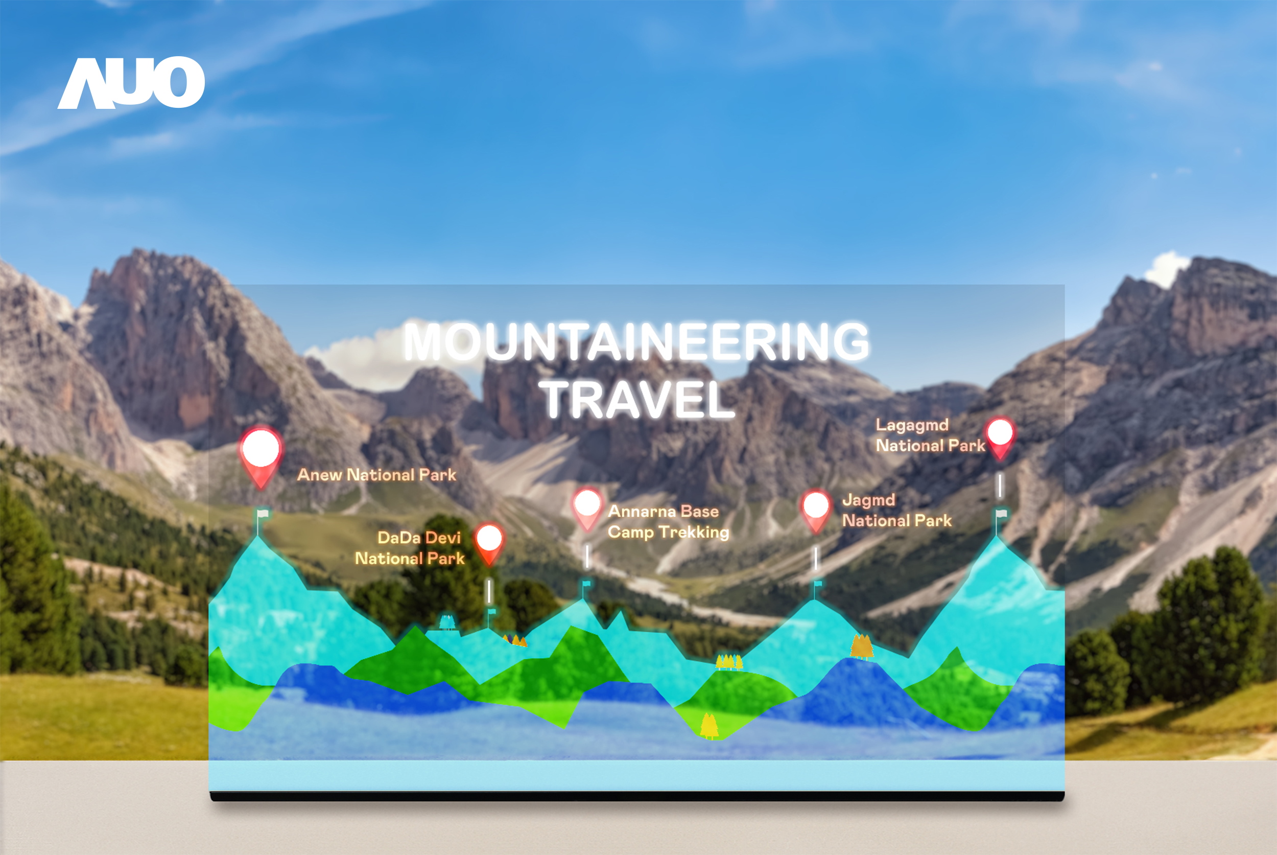 OD体育展示全球单片尺寸最大(*)42吋透明Micro LED显示器拼接而成的〝64吋透明Micro LED显示器〞，具备高透明度、1,000 nits高亮度、广色域、采用三边无边框的无缝拼接等多重特色，呈现超高清、细腻画质而不遮挡后方视觉，满足层峰需求，可广泛运用于零售、艺术展览或商业空间等场域